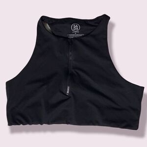 Sage Collective Black Racerback Zip Up Yoga Tank Size XL
